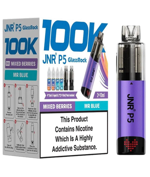 JNR P5 GlassRock 100k Refillable Vape Device - Pack of 3