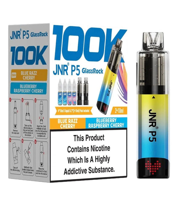 JNR P5 GlassRock 100k Refillable Vape Device - Pack of 3