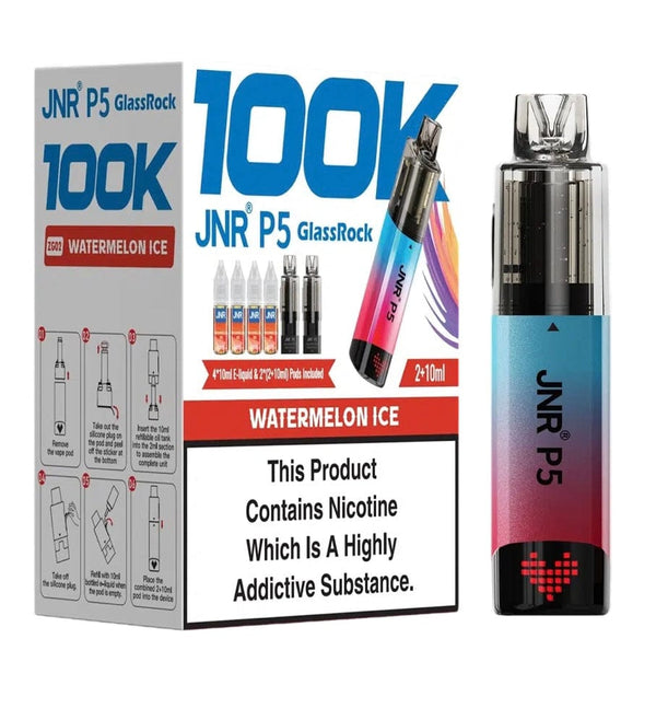 JNR P5 GlassRock 100k Refillable Vape Device - Pack of 3