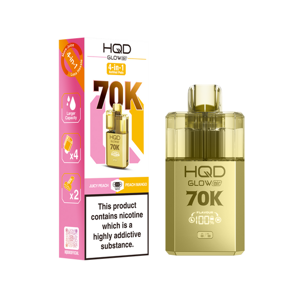 HQD Glow Air 70k, 70000 Puffs Prefilled Vape kit - Box of 5