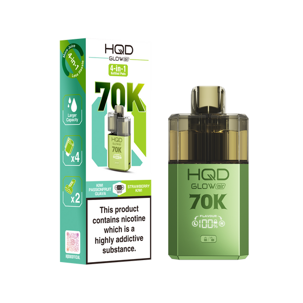 HQD Glow Air 70k, 70000 Puffs Prefilled Vape kit - Box of 5