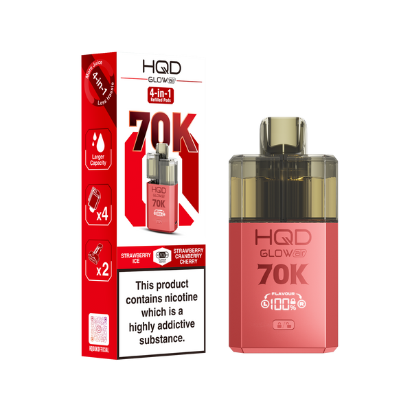 HQD Glow Air 70k, 70000 Puffs Prefilled Vape kit - Box of 5