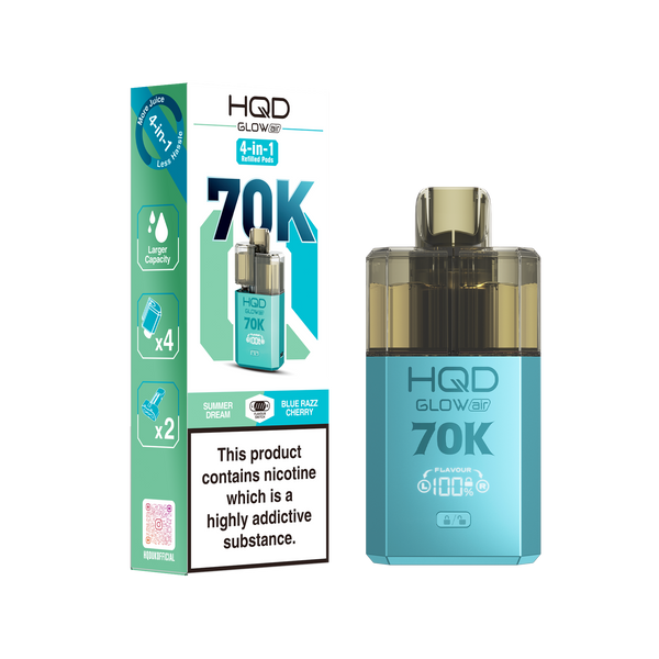 HQD Glow Air 70k, 70000 Puffs Prefilled Vape kit - Box of 5