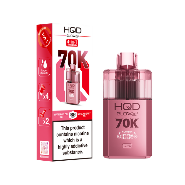HQD Glow Air 70k, 70000 Puffs Prefilled Vape kit - Box of 5
