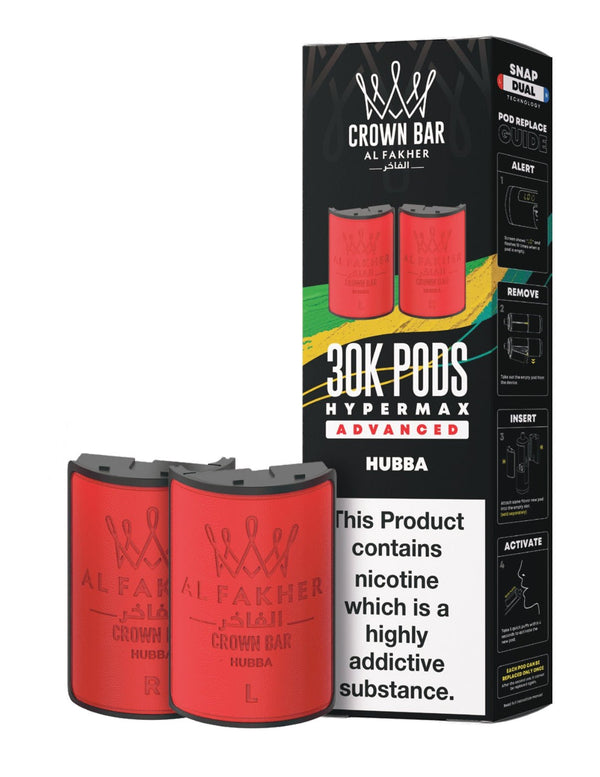 Al Fakher 30k Crown Bar Hypermax Refill Pods 5 Pack - Wholesale Price !