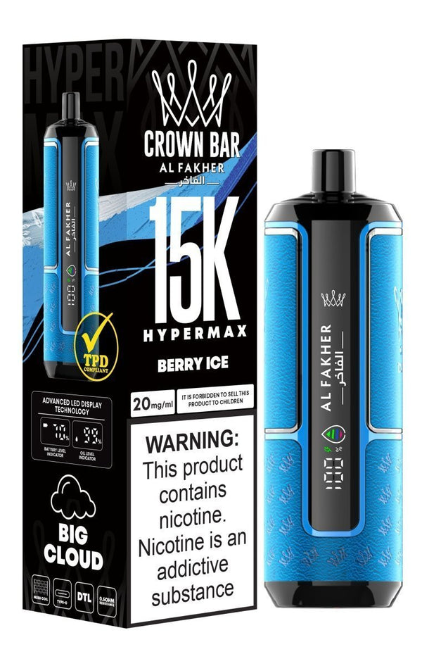 Flavour| Al Fakher Crown Bar Hypermax 15k Puffs Vape | Box of 5