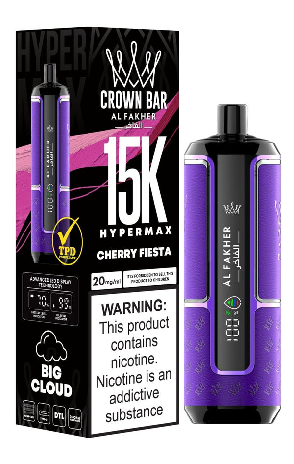 Flavour | Al Fakher Crown Bar Hypermax 15k Puffs Vape | Box of 5