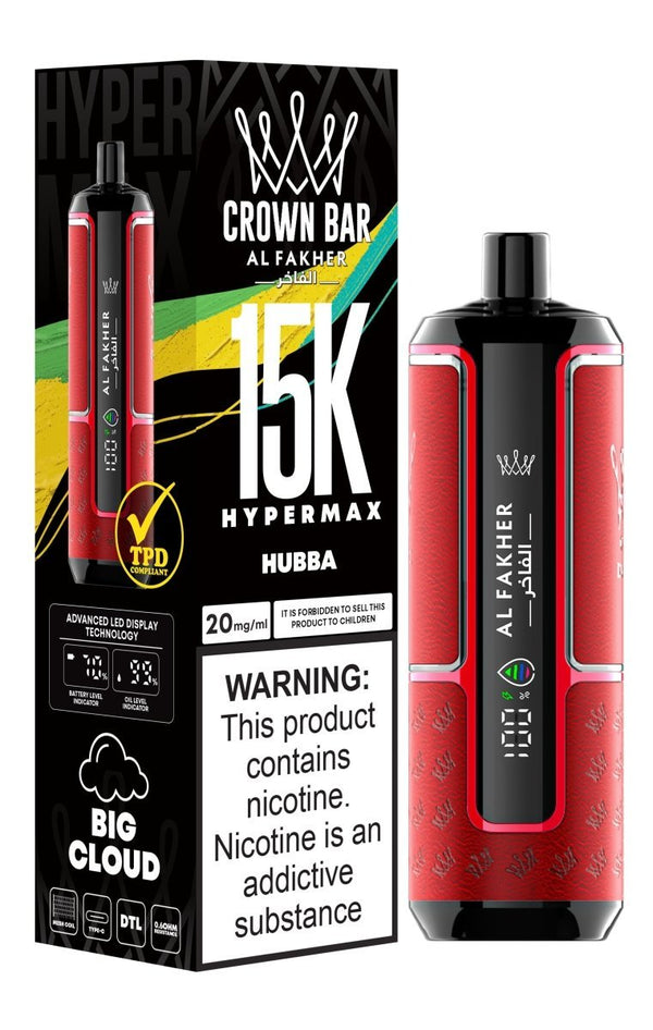 Flavour | Al Fakher Crown Bar Hypermax 15k Puffs Vape | Box of 5