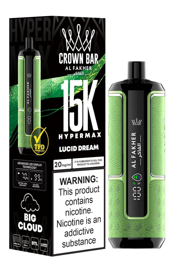 Flavour | Al Fakher Crown Bar Hypermax 15k Puffs Vape | Box of 5