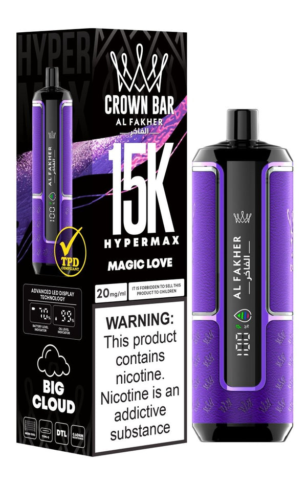 Flavour | Al Fakher Crown Bar Hypermax 15k Puffs Vape | Box of 5