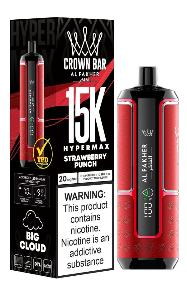 Flavour | Al Fakher Crown Bar Hypermax 15k Puffs Vape | Box of 5