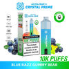 Flavour of Aura Bar By Crystal Prime 10000 Box of 5 - Blue Razz Gummy bear