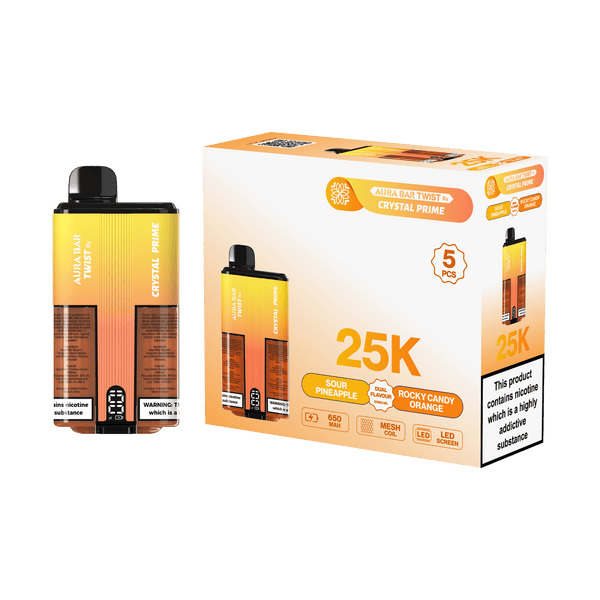 Aura Bar Twist 25000 By Crystal Prime Box of 5