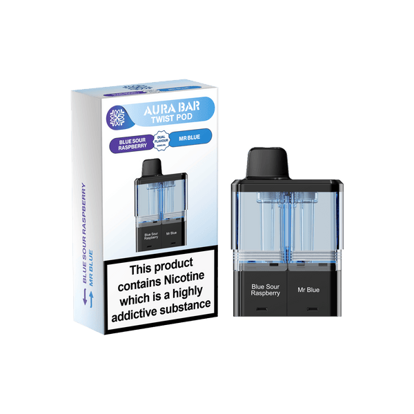 Aura Bar Twist 40k Replacement Pods - Blue Sour Raspberry / Mr Blue - vapeukwholesale