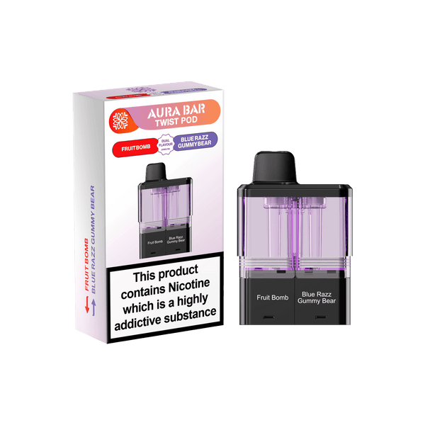 Aura Bar Twist 40k Replacement Pods - Fruit Bomb / Blue Razz Gummy Bear - vapeukwholesale