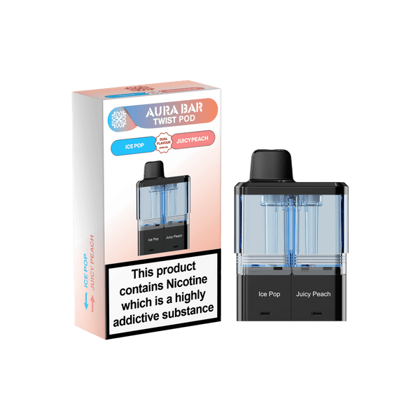 Aura Bar Twist 40k Replacement Pods - Ice Pop / Juicy Peach - vapeukwholesale