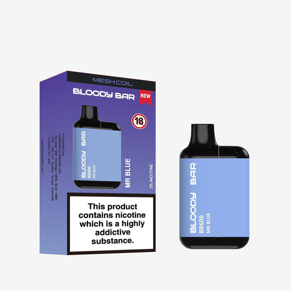 Bloody Bar BB600 Prefilled Pod Vape Pack of 10 - Mr Blue - vapeukwholesale