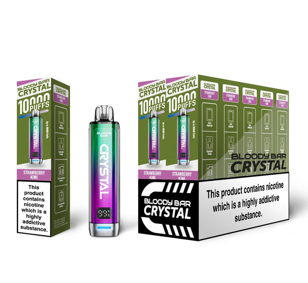 Bloody Bar Crystal 10000 Disposable Vape Box of 10 - Strawberry Kiwi