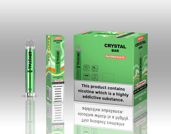 Crystal Bar Original 600 Pre - Filled Pod Kit Pack of 10 - Watermelon Ice - vapeukwholesale