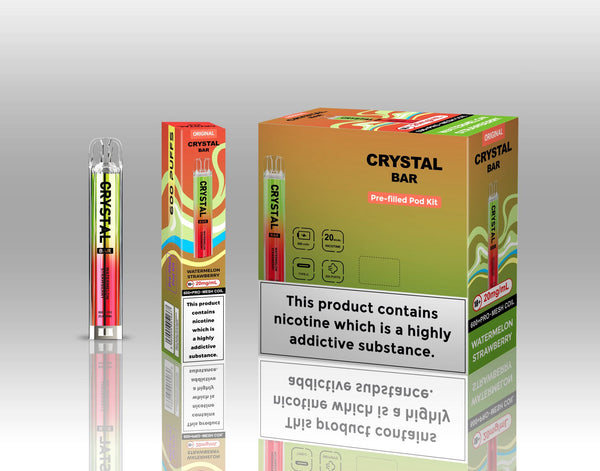 Crystal Bar Original 600 Pre - Filled Pod Kit Pack of 10 - Watermelon Strawberry - vapeukwholesale