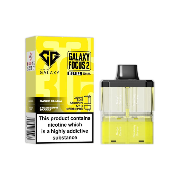 Crystal Galaxy Focus 2 Replacement Pods Pack of 5 - Mango Banana / Strawberry Banana - vapeukwholesale