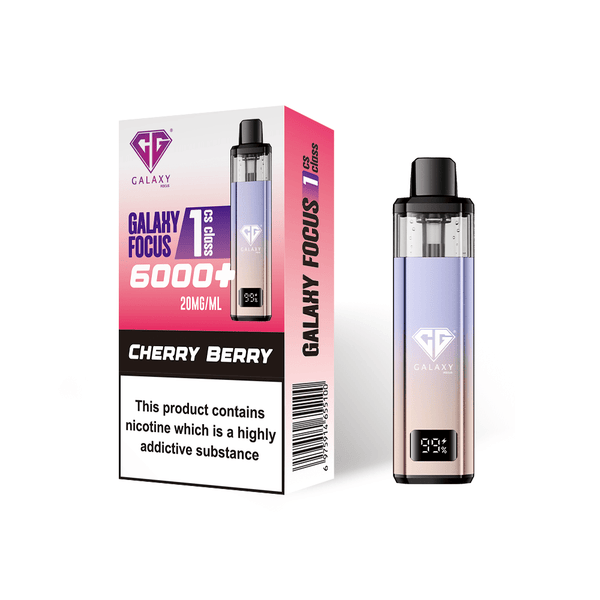 Crystal Galaxy Focus 6000 Vape Kit Box of 5 - Cherry Berry - vapeukwholesale