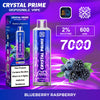 Flavour of Crystal Prime 7000 Puff Disposable Vape Box of 10 - Blueberry Raspbeery