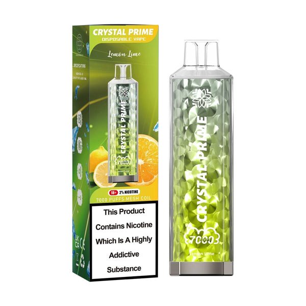 Flavour of Crystal Prime 7000 Puff Disposable Vape Box of 10 - Lemon Lime