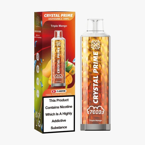 Flavour of Crystal Prime 7000 Puff Disposable Vape Box of 10 -Triple Mango