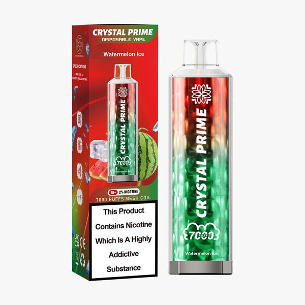 Flavour of Crystal Prime 7000 Puff Disposable Vape Box of 10 - Watermelon Ice