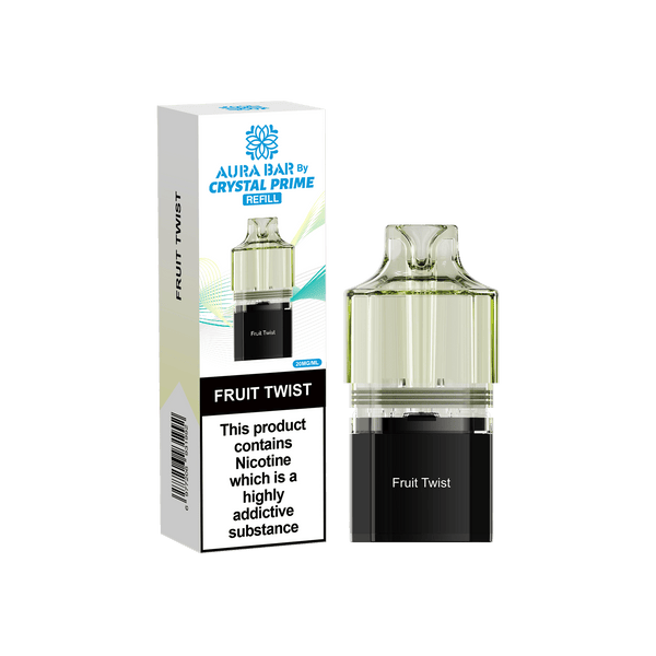Crystal Prime Aura Bar 10k Replacement Pods - Box of 5 - Fruit Twist - vapeukwholesale
