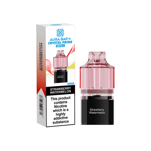 Crystal Prime Aura Bar 10k Replacement Pods - Box of 5 - Strawberry Watermelon - vapeukwholesale
