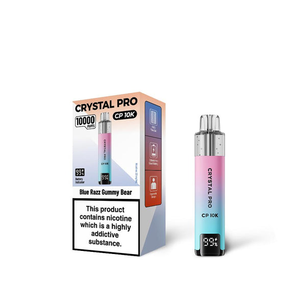 Blue Razz Gummy Bear Flavour of The Crystal Pro 10000 (CP10K) Prefilled Pod Kit - Box of 5