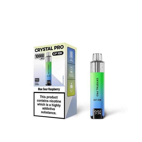 Blue Sour Raspberry Flavour of The Crystal Pro 10000 (CP10K) Prefilled Pod Kit - Box of 5