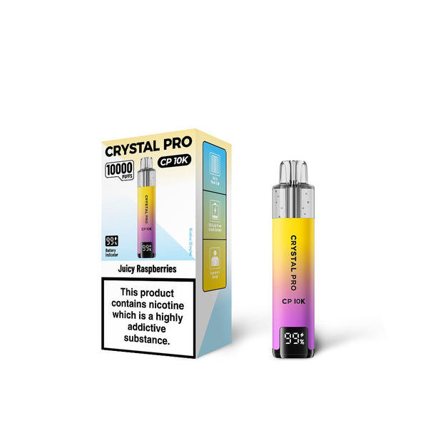 Juicy Raspberries Flavour of The Crystal Pro 10000 (CP10K) Prefilled Pod Kit - Box of 5
