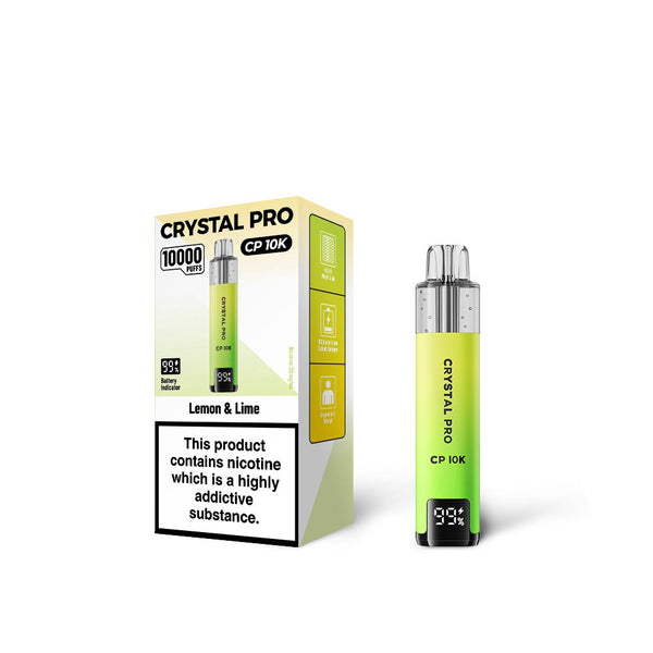 Lemon & Lime Flavour of The Crystal Pro 10000 (CP10K) Prefilled Pod Kit - Box of 5