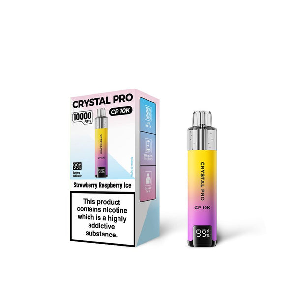 Strawberry Raspeberry Ice Flavour of The Crystal Pro 10000 (CP10K) Prefilled Pod Kit - Box of 5