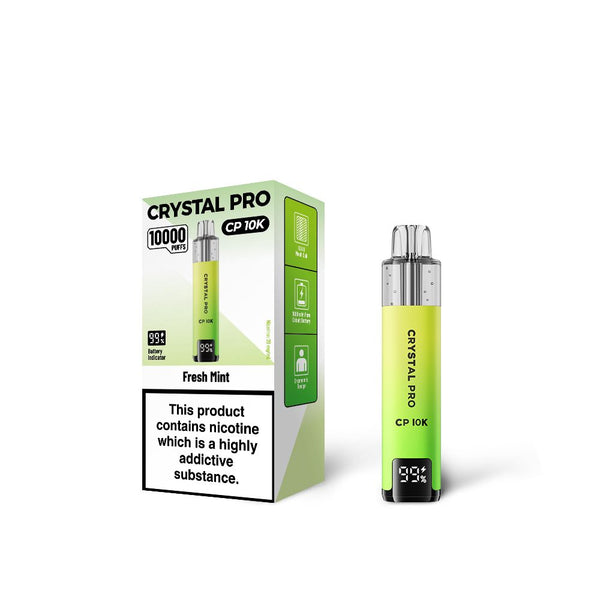 Fresh Mint Flavour of The Crystal Pro 10000 (CP10K) Prefilled Pod Kit - Box of 5