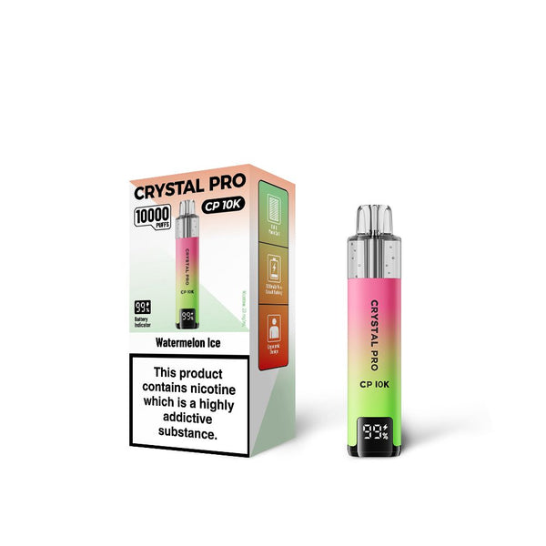 Watermelon Ice Flavour of The Crystal Pro 10000 (CP10K) Prefilled Pod Kit - Box of 5 - Vapeblast Wholesale