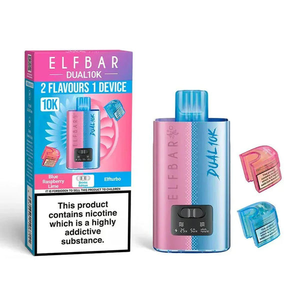 Elf Bar Dual 10K Disposable 2 in 1 Vape Box of 5 - #Simbavapeswholesale#