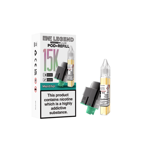 Elux ENE Legend 15k Replacement Pods Pack of 5 - Menthol - vapeukwholesale