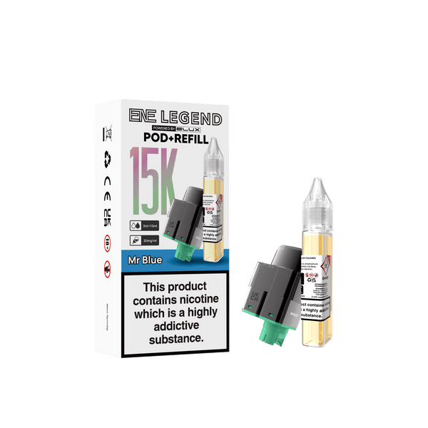 Elux ENE Legend 15k Replacement Pods Pack of 5 - Mr Blue - vapeukwholesale