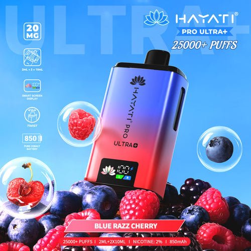 Flavour of Hayati Pro Ultra Plus 25000 Prefilled Pod Box of 5 - Blue Razz Cherry