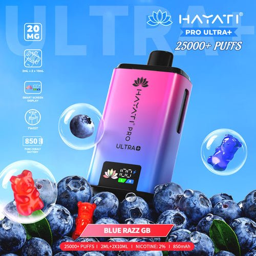 Flavour of Hayati Pro Ultra Plus 25000 Prefilled Pod Box of 5 - Blue Razz GB