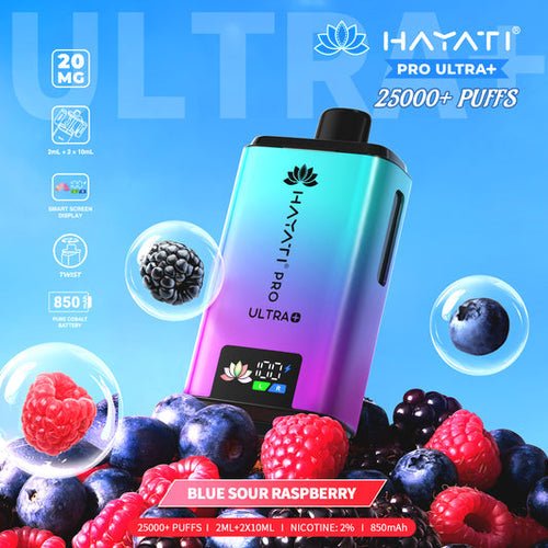 Flavour of Hayati Pro Ultra Plus 25000 Prefilled Pod Box of 5 - Blue Sour Raspberry