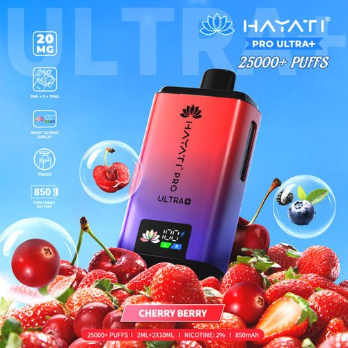Flavour of Hayati Pro Ultra Plus 25k Prefilled Pod Box of 5 - Cherry Berry