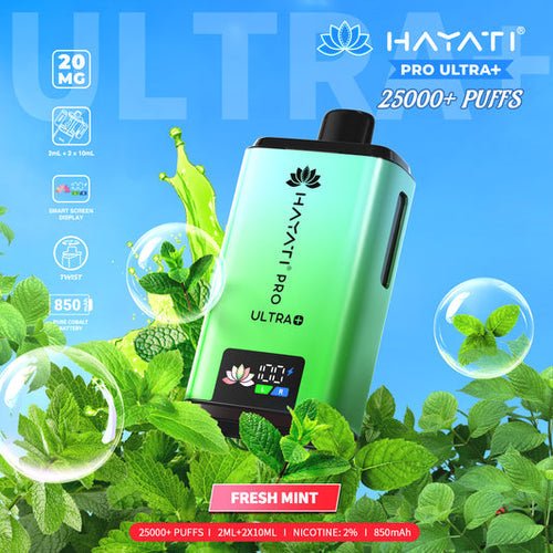 Flavour of Hayati Pro Ultra Plus 25k Prefilled Pod Box of 5 - Fresh Mint