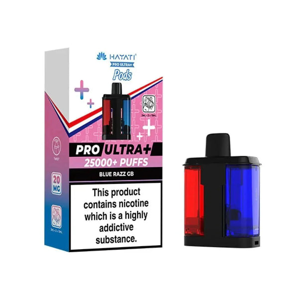 Hayati Pro Ultra Plus 25k Prefilled Pods Pack of 5 - Blue Razz GB - vapeukwholesale