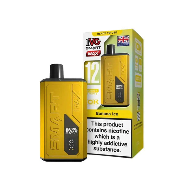 IVG Smart Max 10k Prefilled Pod Vape Kit Box of 5 - Banana Ice - vapeukwholesale