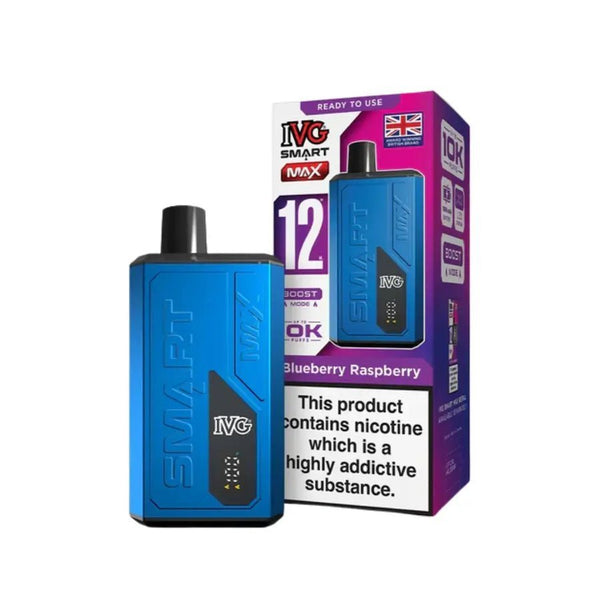 IVG Smart Max 10k Prefilled Pod Vape Kit Box of 5 - Blueberry Raspberry - vapeukwholesale